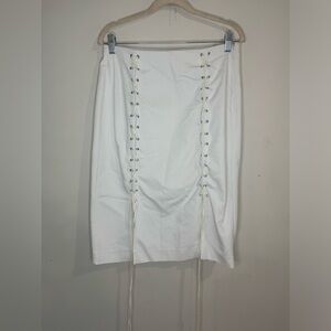 Prabal Gurung By Lane Bryant Lace Up Festival Fairycore Women 12 White Skirt